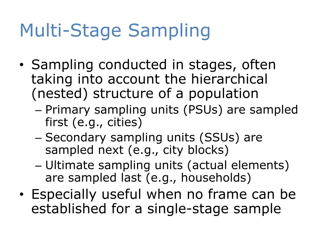 multi stage sampling