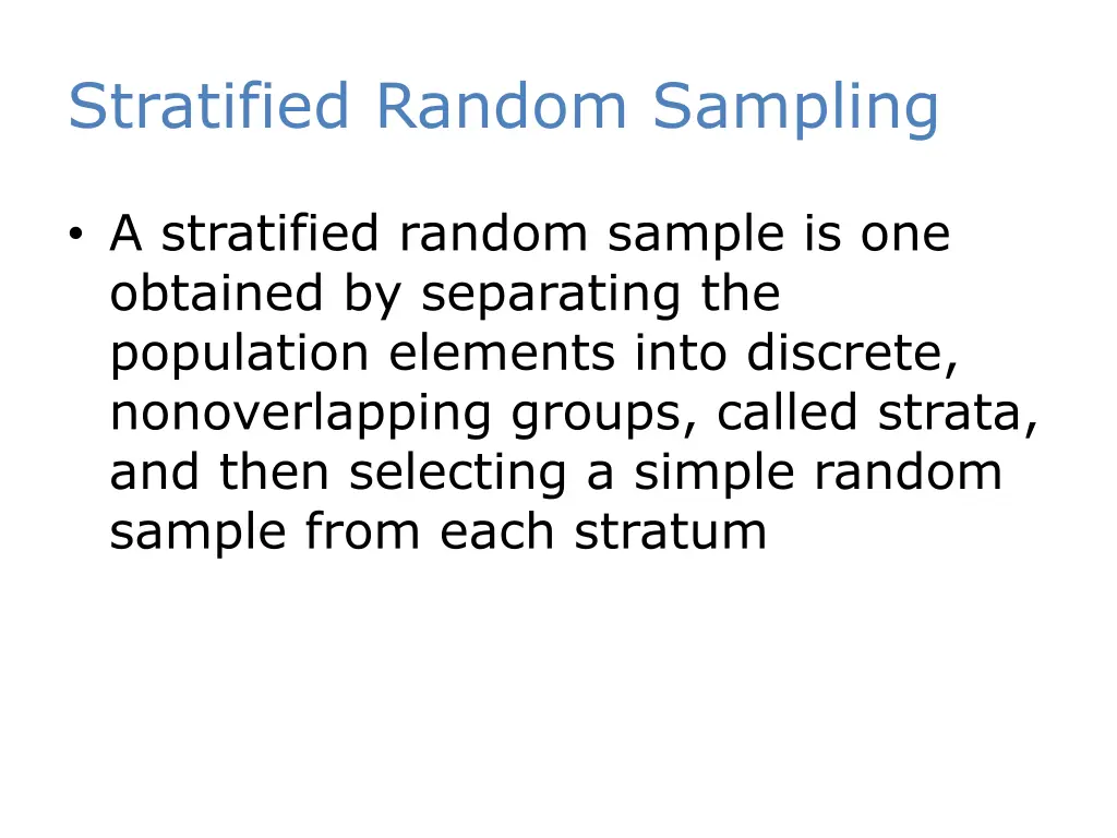 stratified random sampling