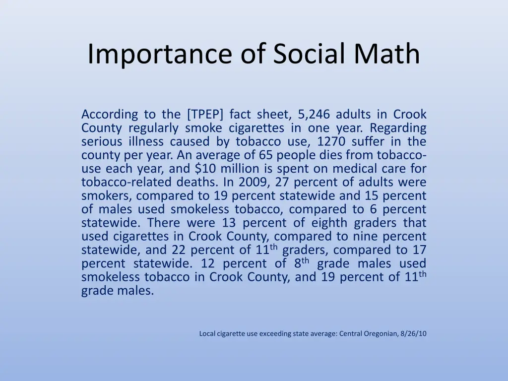 importance of social math