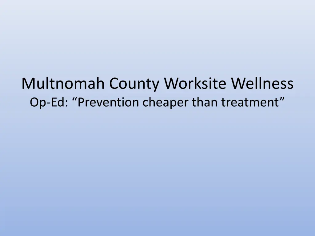 multnomah county worksite wellness