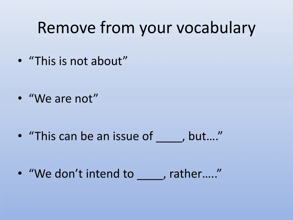 remove from your vocabulary