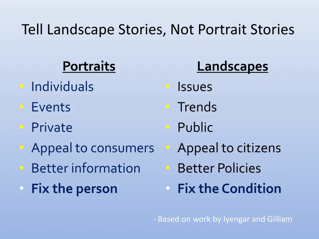 tell landscape stories not portrait stories