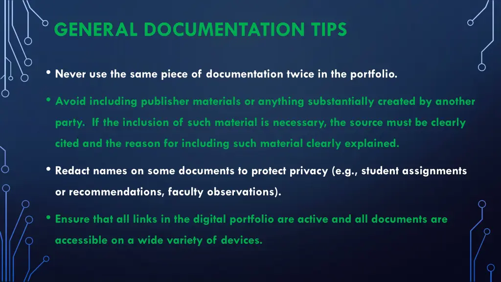 general documentation tips 1