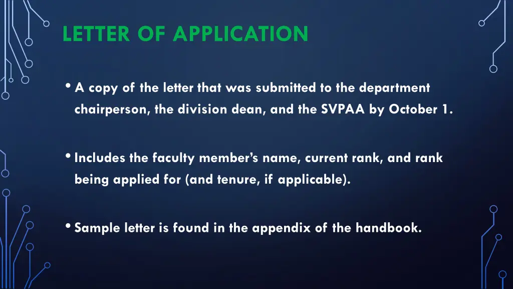 letter of application