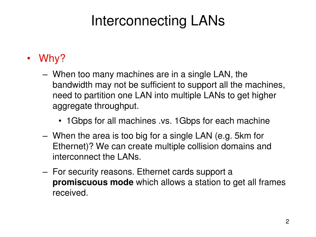 interconnecting lans