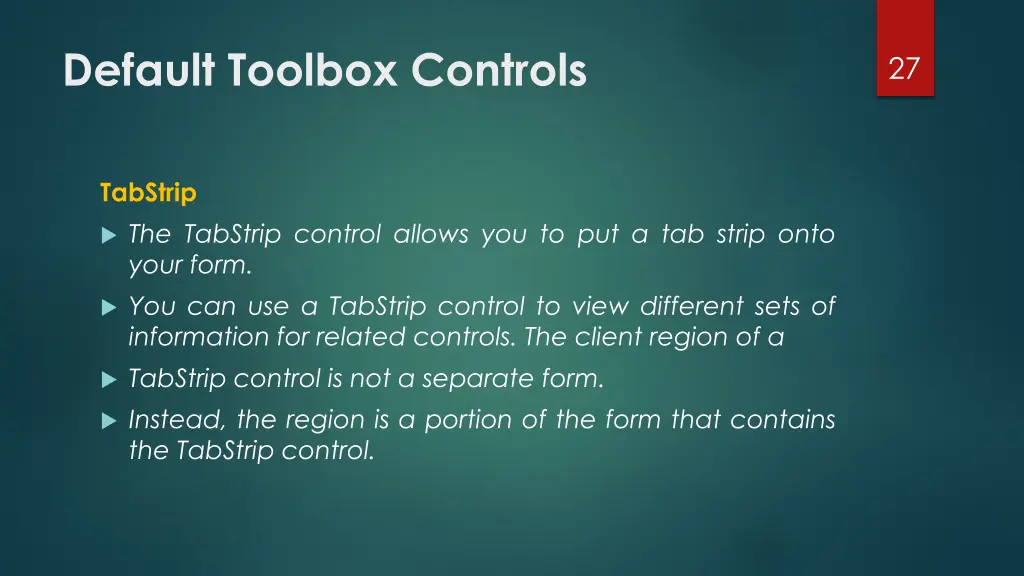 default toolbox controls 11