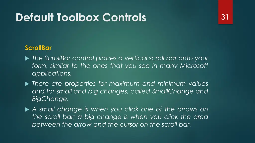 default toolbox controls 15