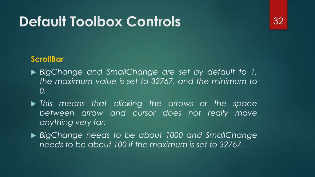 default toolbox controls 16