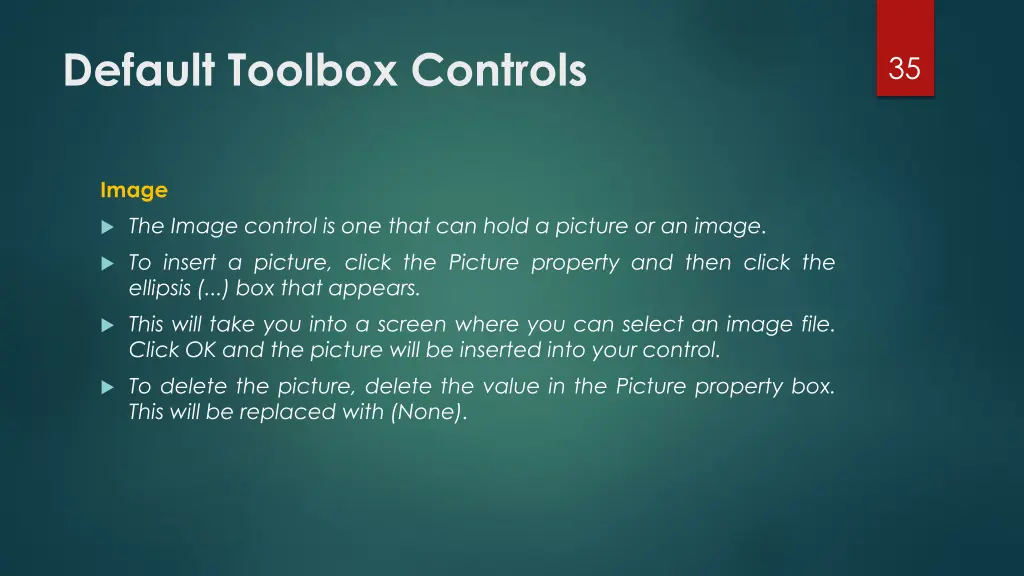 default toolbox controls 19