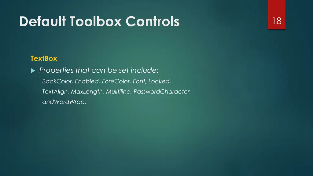 default toolbox controls 2