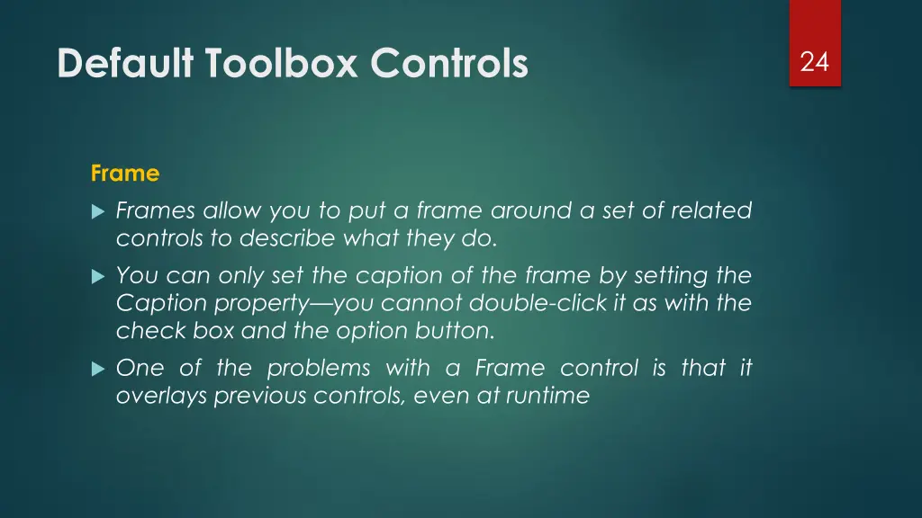 default toolbox controls 8