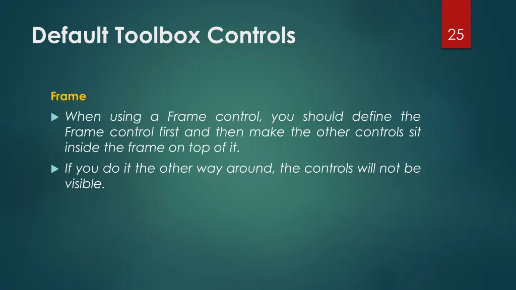 default toolbox controls 9