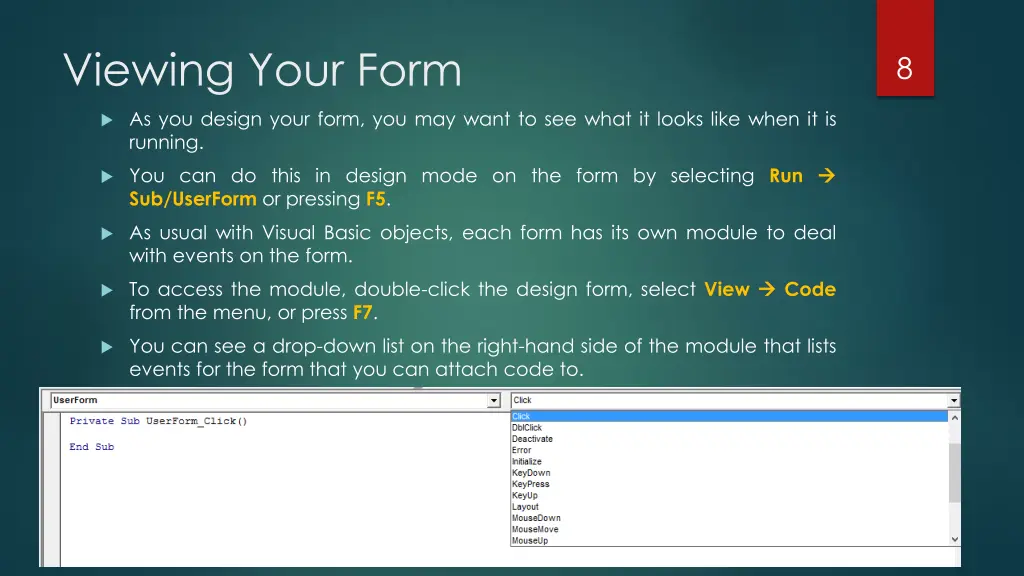 viewing your form 1