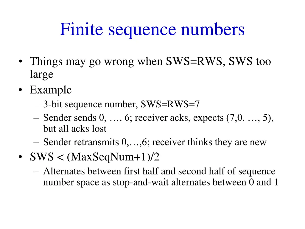 finite sequence numbers