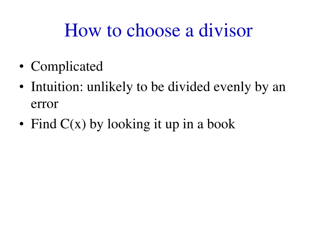 how to choose a divisor