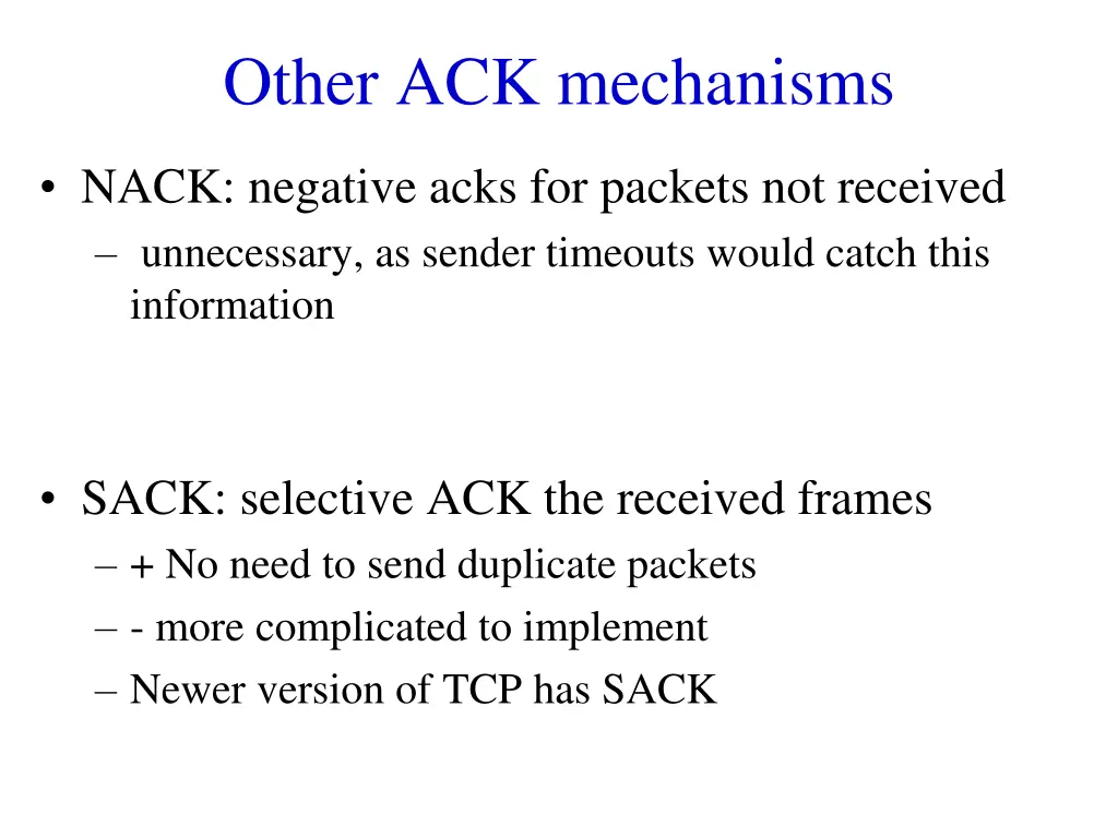 other ack mechanisms