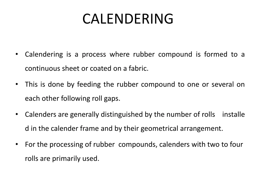 calendering