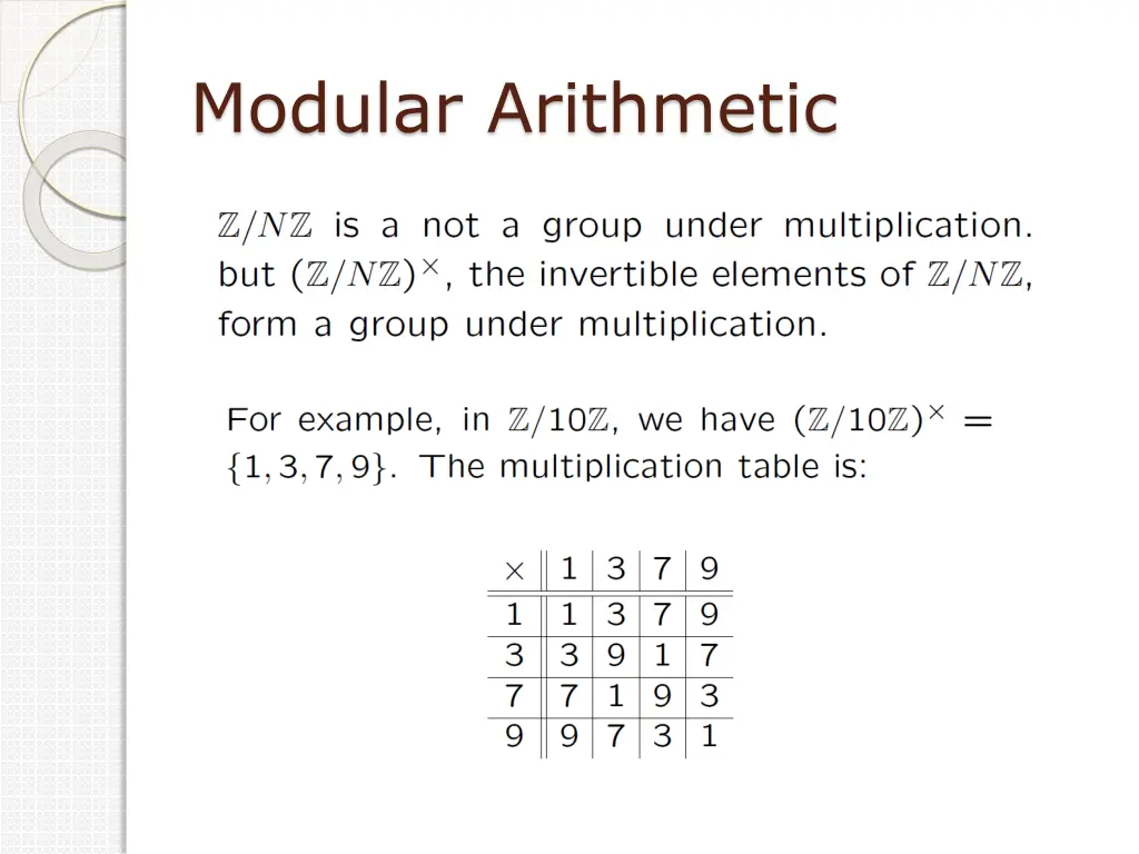 modular arithmetic 1