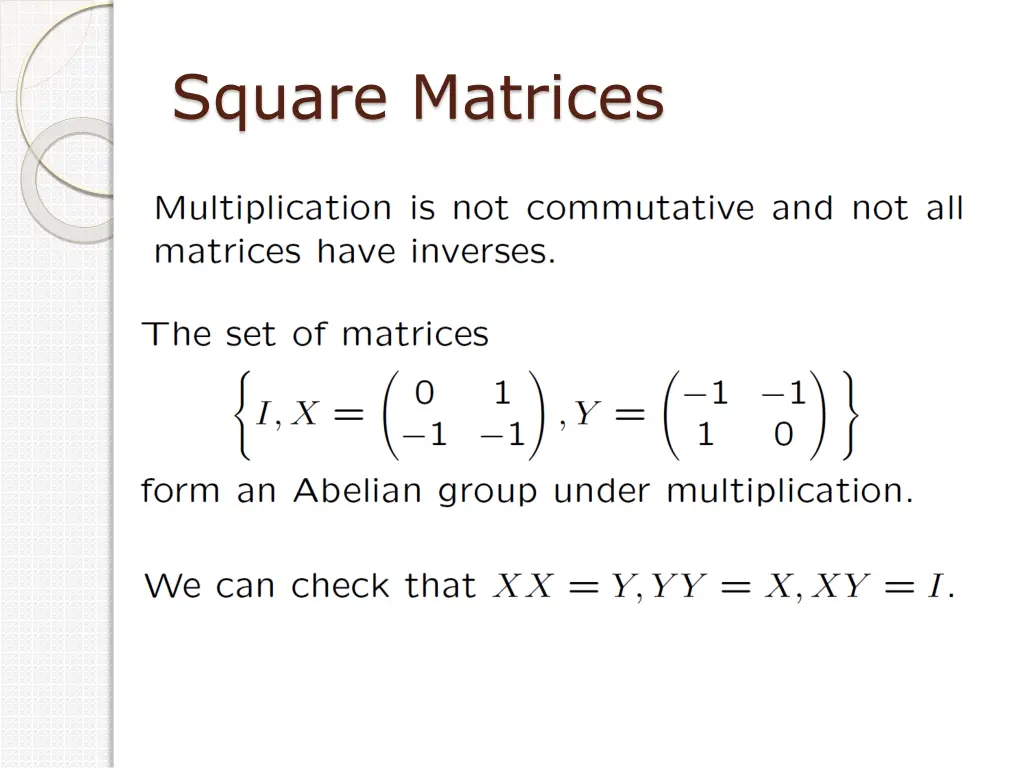 square matrices 1