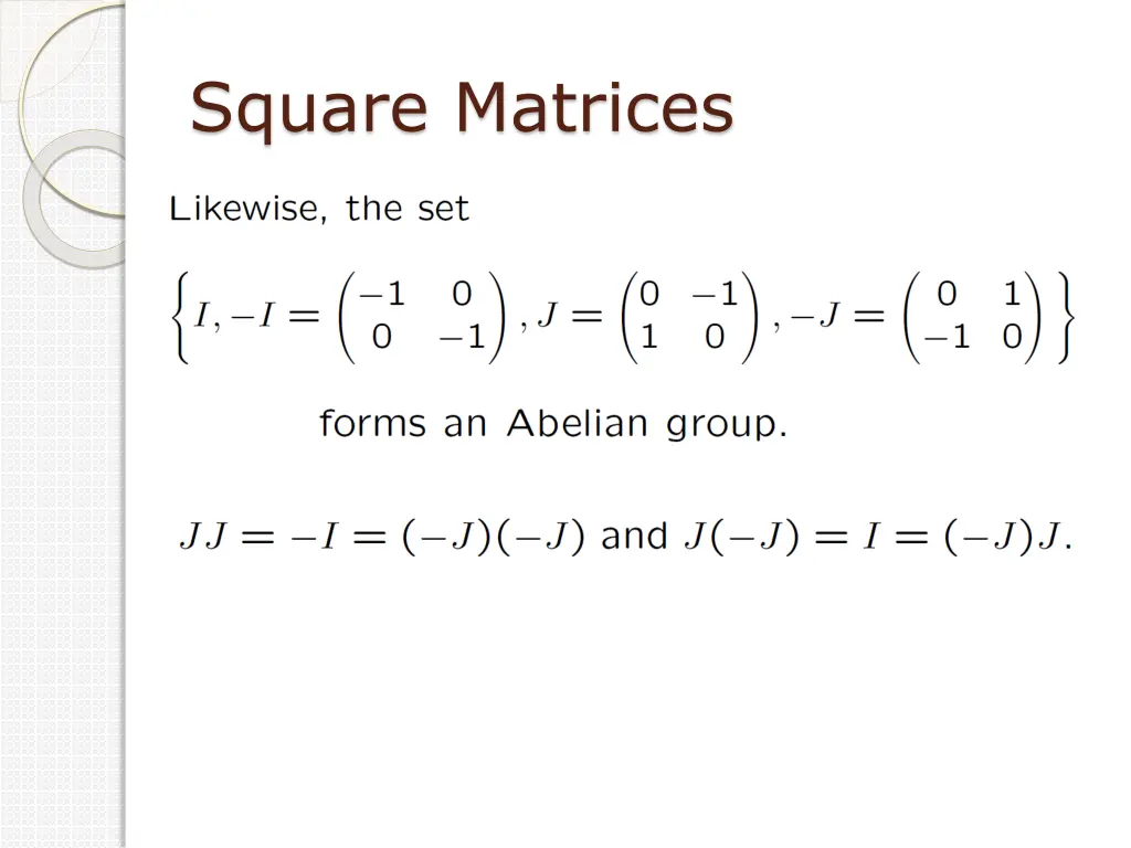 square matrices 2