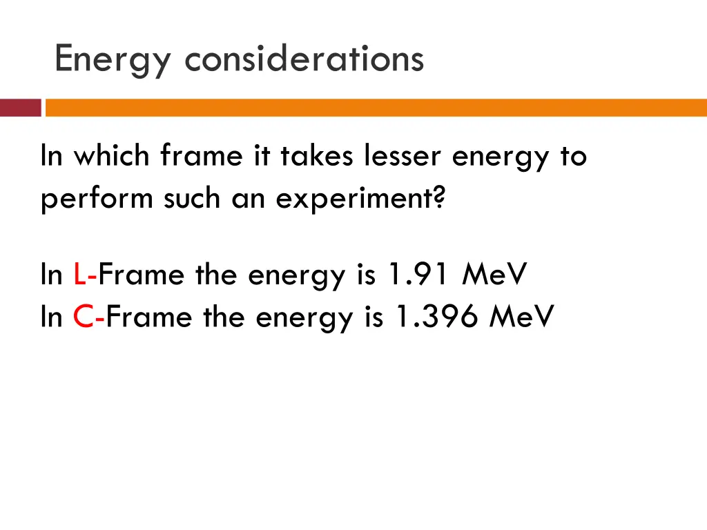 energy considerations