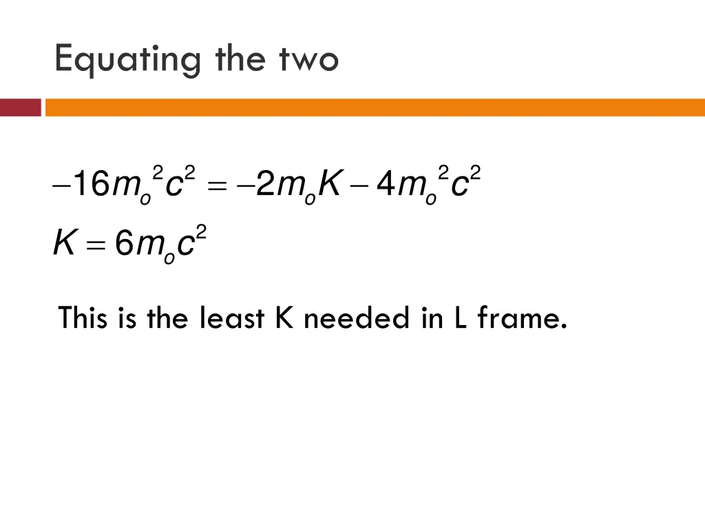 equating the two