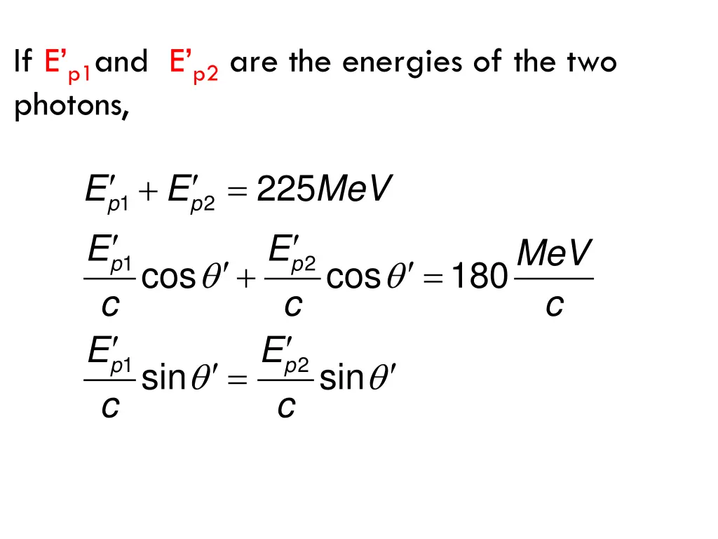 if e p1 and e p2 are the energies