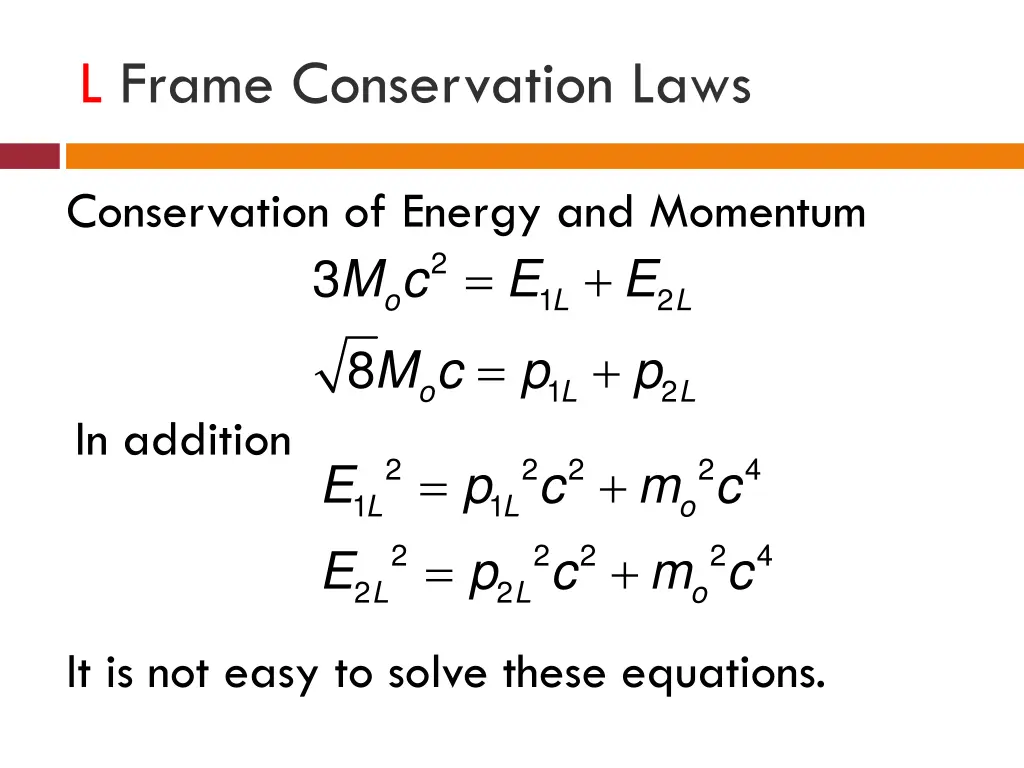 l frame conservation laws