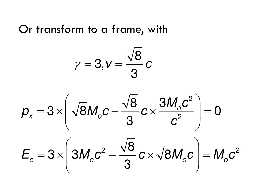 or transform to a frame with