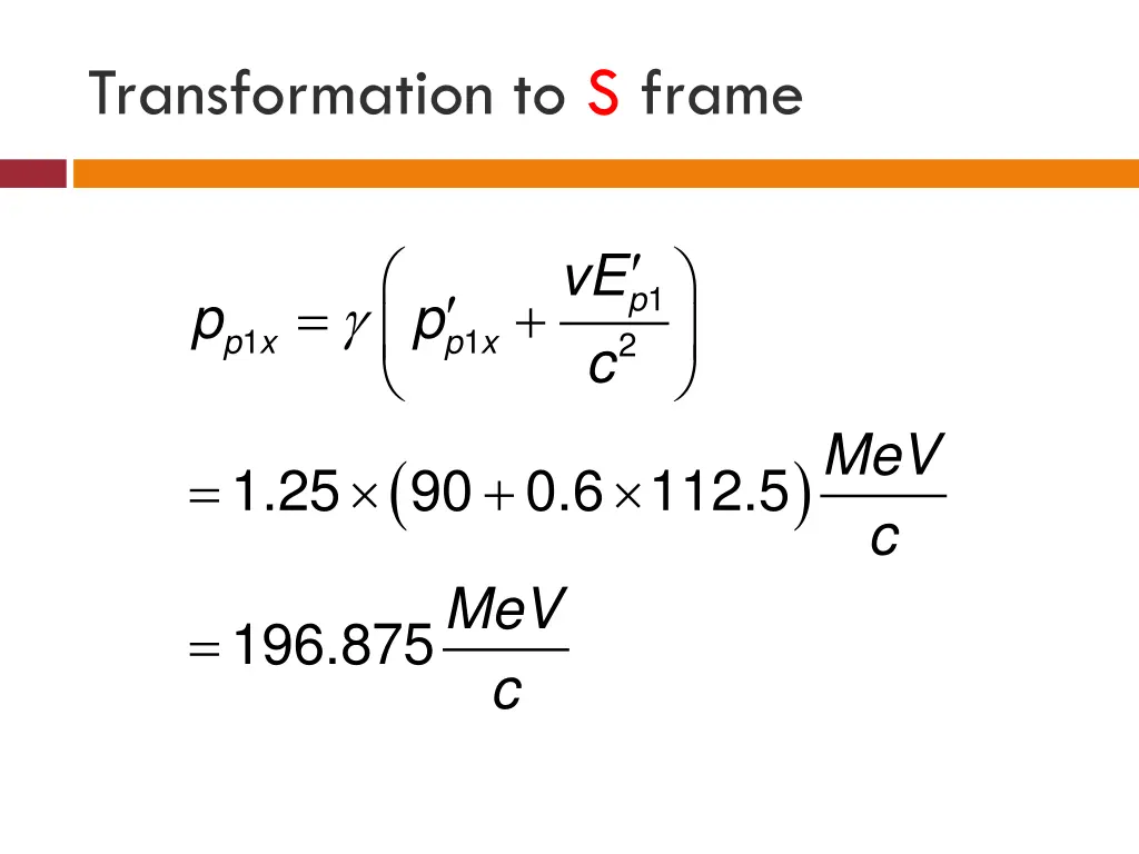 transformation to s frame