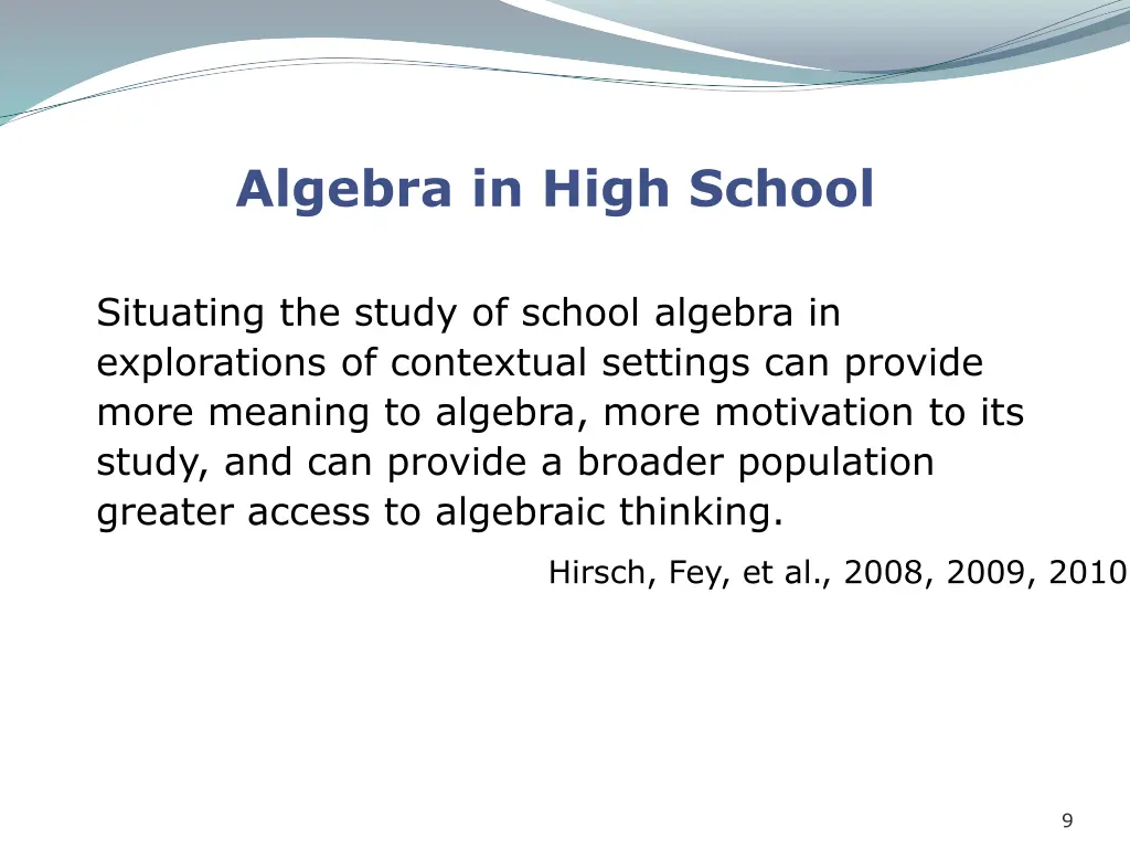 algebra in high school 1