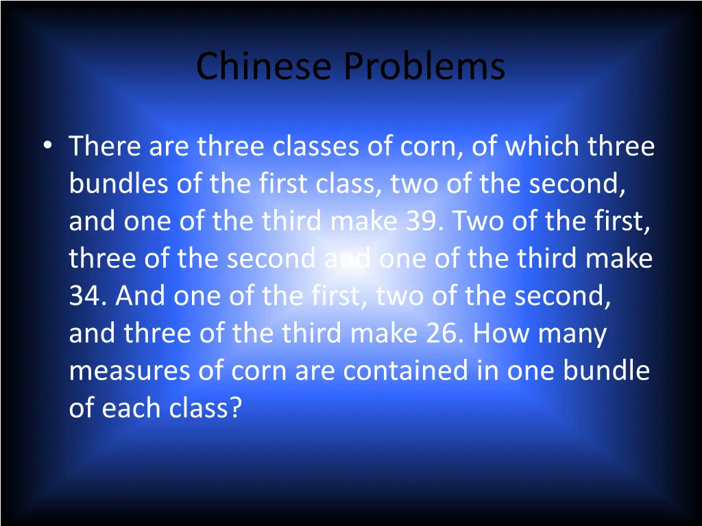 chinese problems