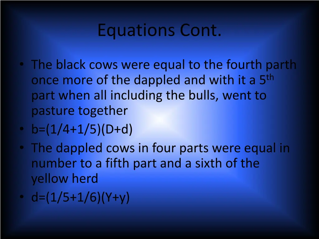 equations cont 1