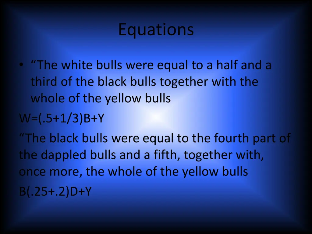 equations