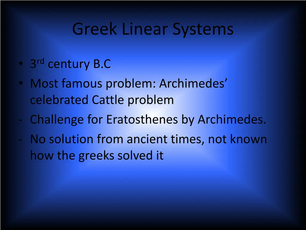 greek linear systems