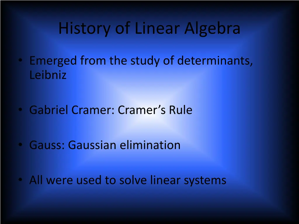 history of linear algebra