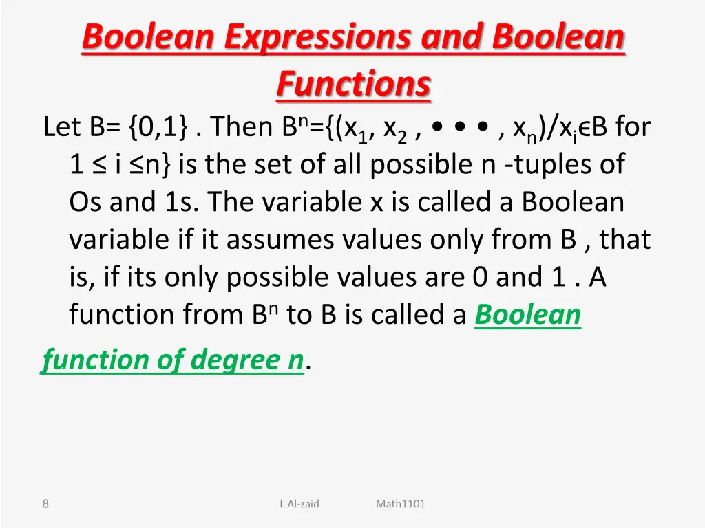 boolean expressions and boolean functions