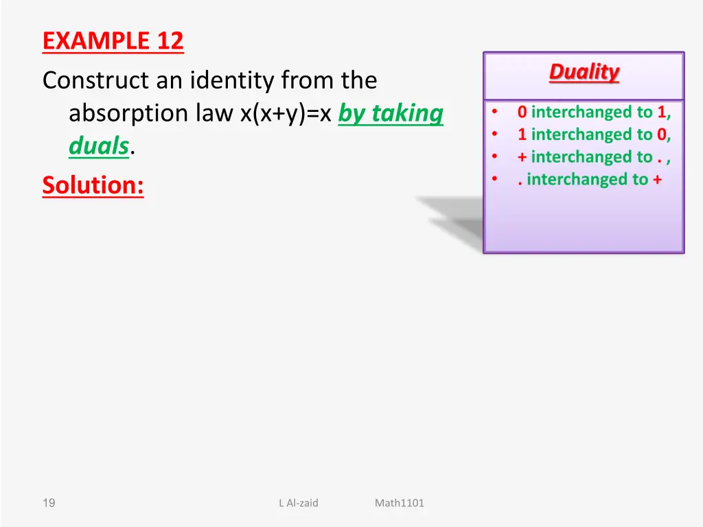 example 12 construct an identity from