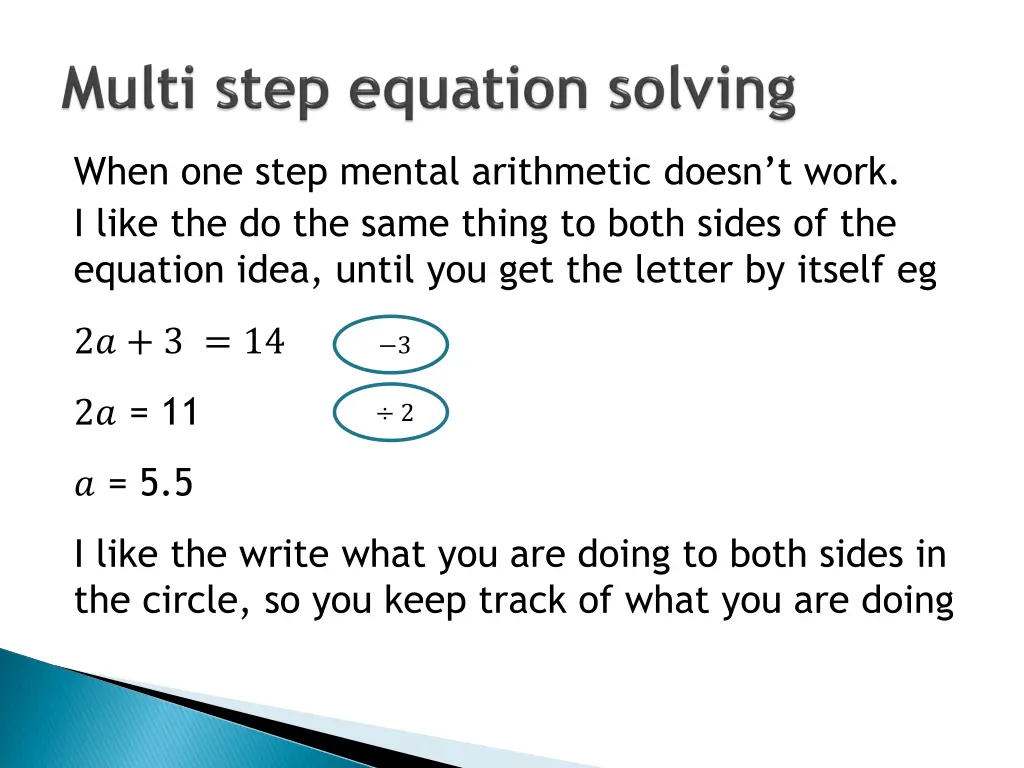 when one step mental arithmetic doesn t work