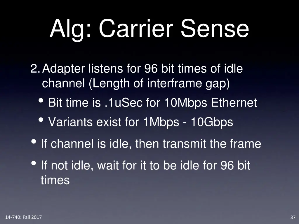 alg carrier sense