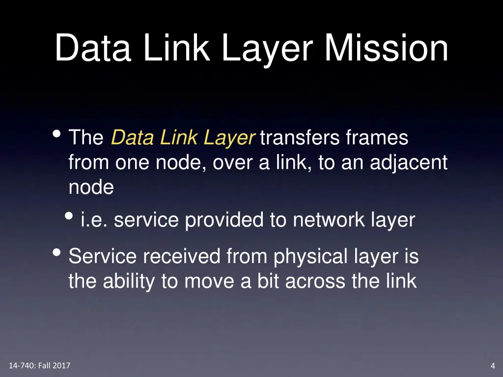 data link layer mission