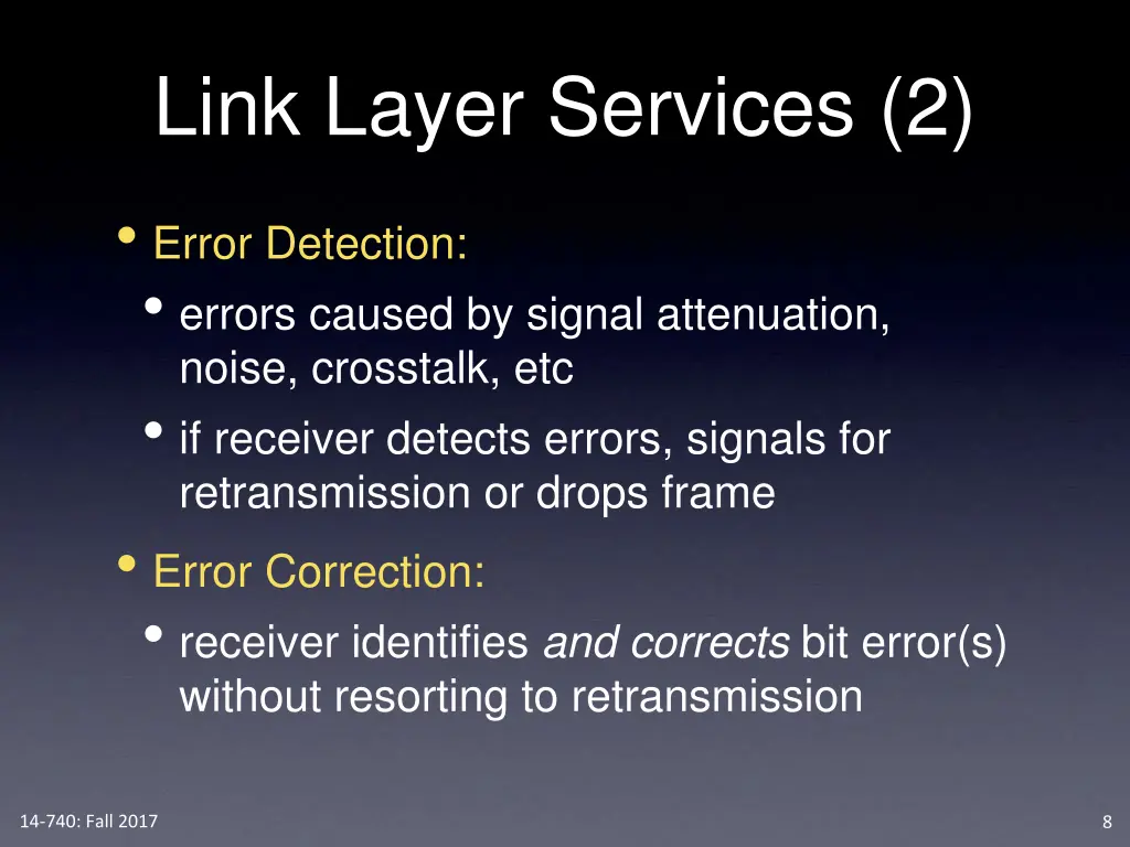 link layer services 2