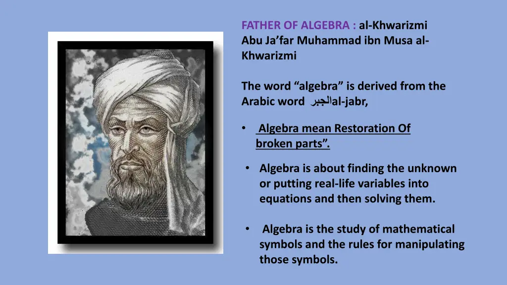 father of algebra al khwarizmi