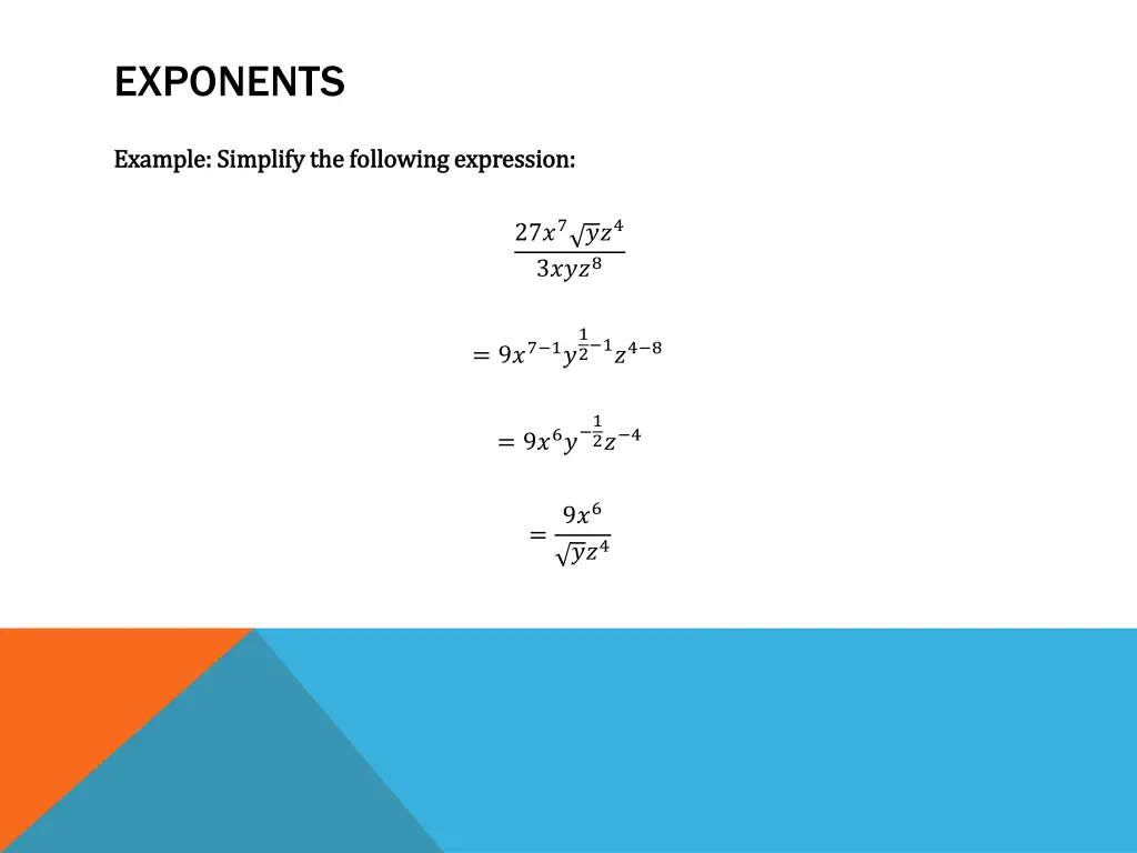 exponents 1