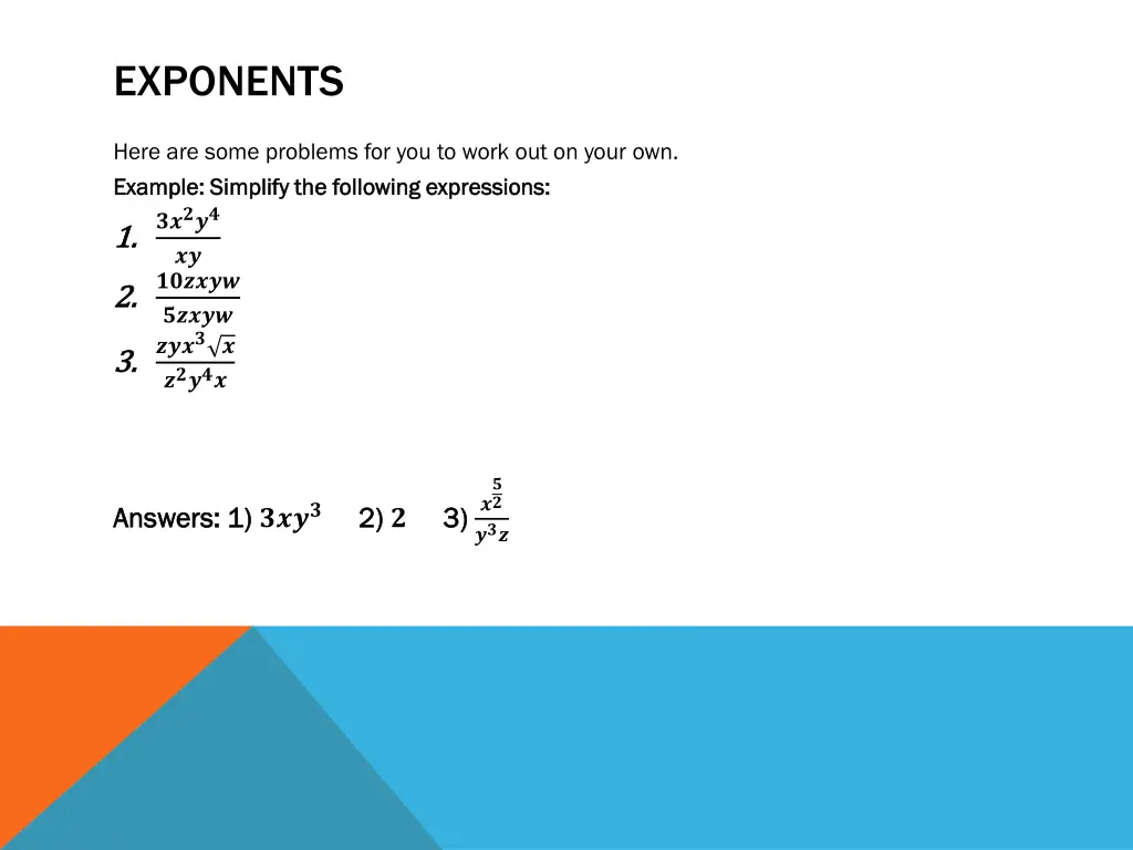 exponents 2