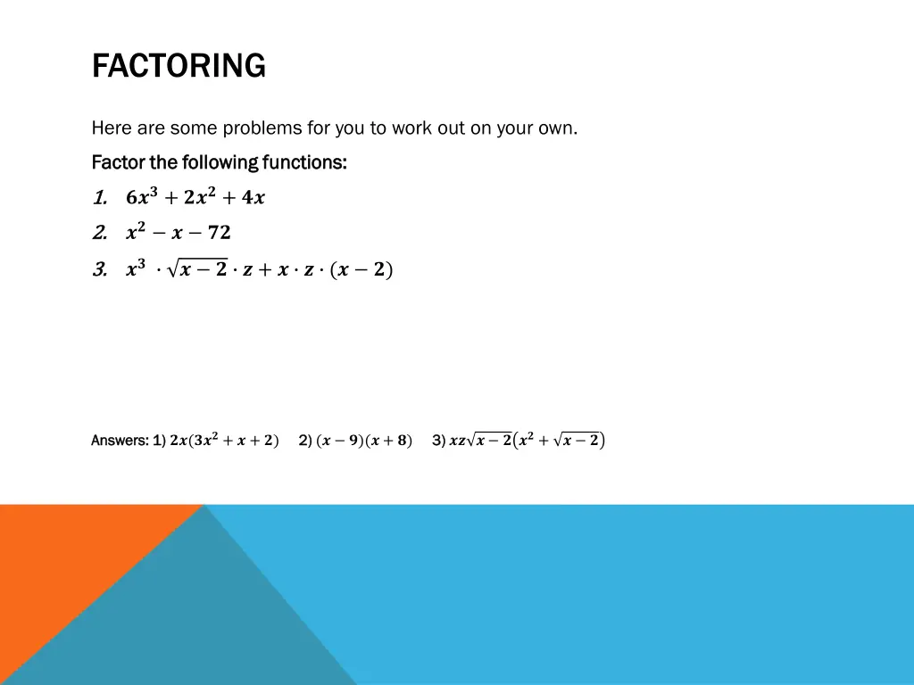 factoring 2