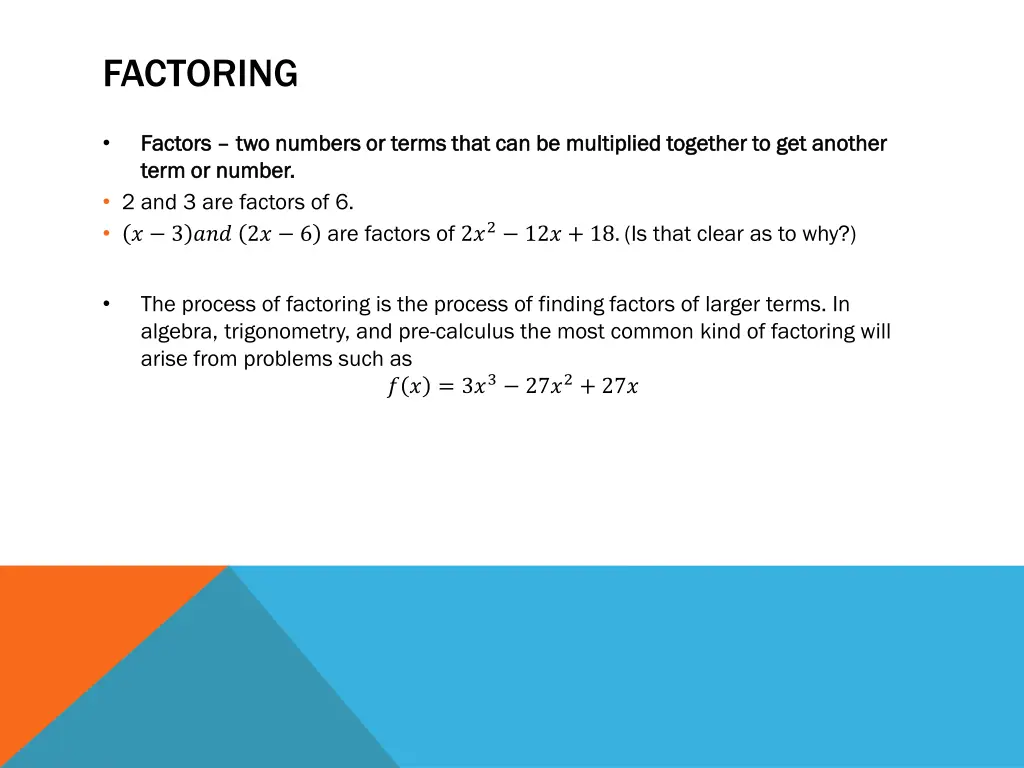 factoring