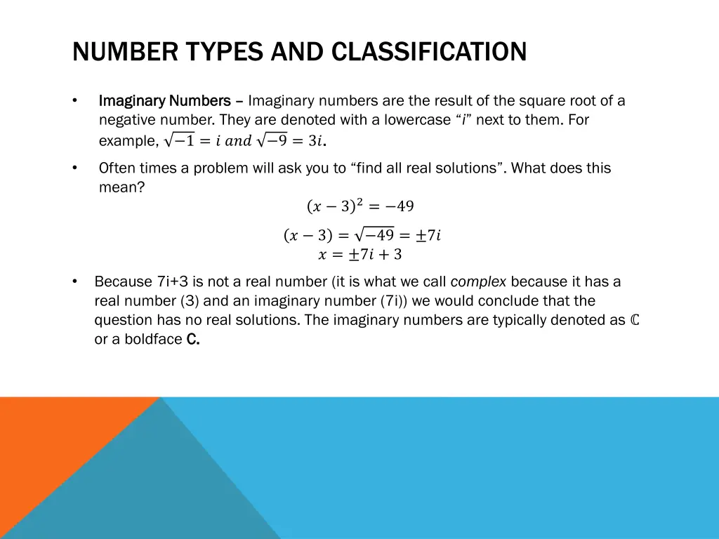 number types and classification