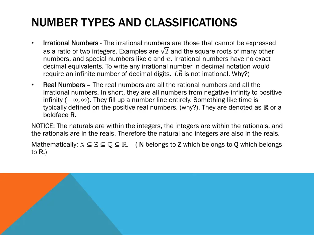 number types and classifications 1