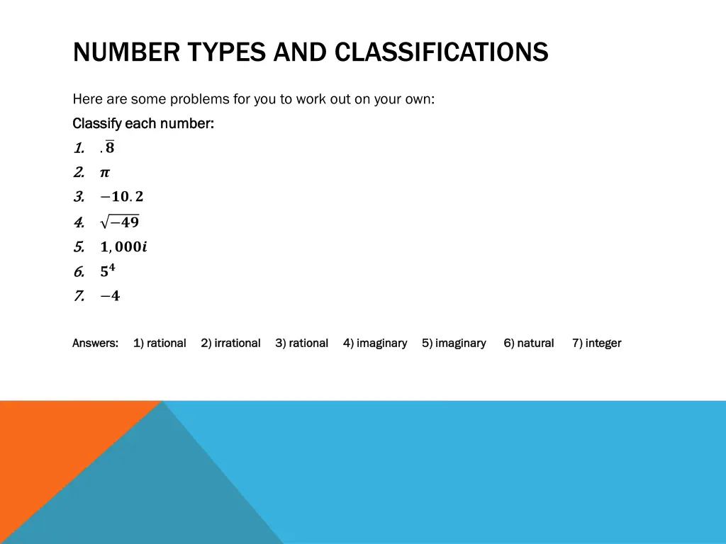 number types and classifications 2